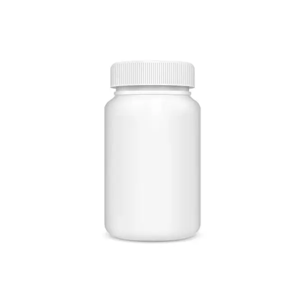 Vector illustration of Plastic jar with the lid