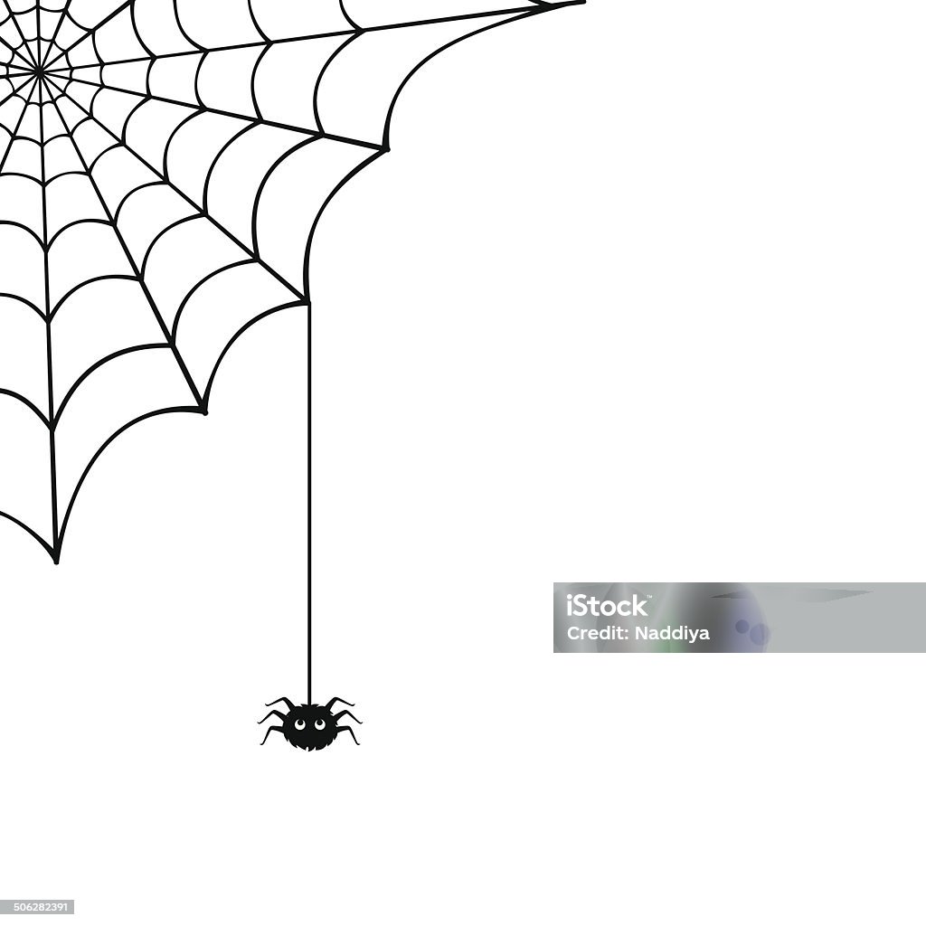 Spider web and spider. Vector illustration. Vector spider web and small spider on a white background. Spider Web stock vector