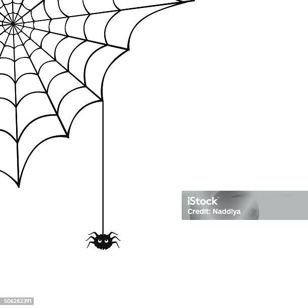 Spider Web And Spider Vector Illustration Stock Illustration - Download Image Now - Spider Web, Spider, Vector