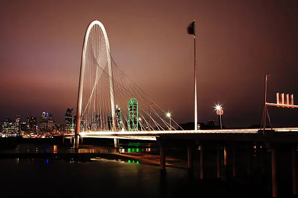 Photo of Night view of bridge into Dallas