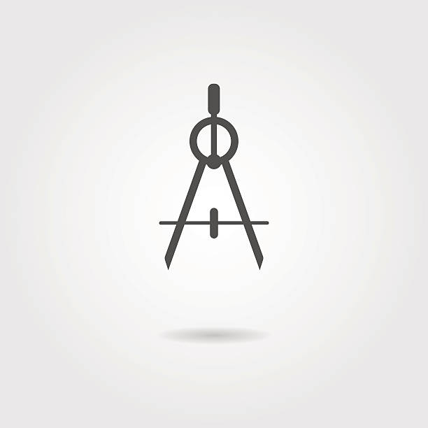 ilustrações de stock, clip art, desenhos animados e ícones de bússolas ícone com sombra - drawing compass caliper computer icon work tool