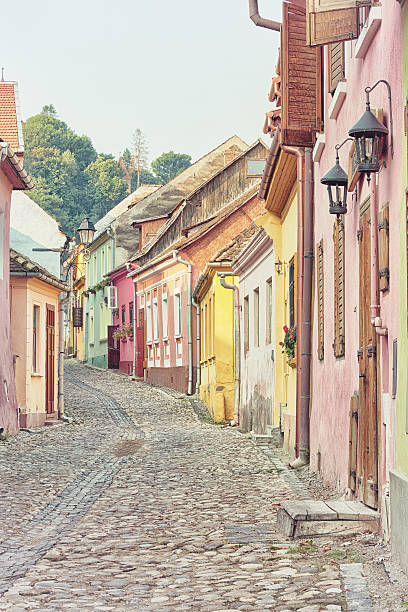 istock Sighisoara street, toned image. 506284192