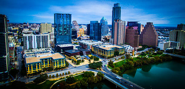 istock Dramatic High Contrast Aerial Over Austin Texas Skyline 506284198