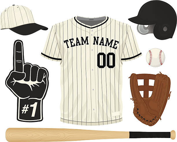 baseball-set - baseball player baseball baseball uniform baseball cap stock-grafiken, -clipart, -cartoons und -symbole