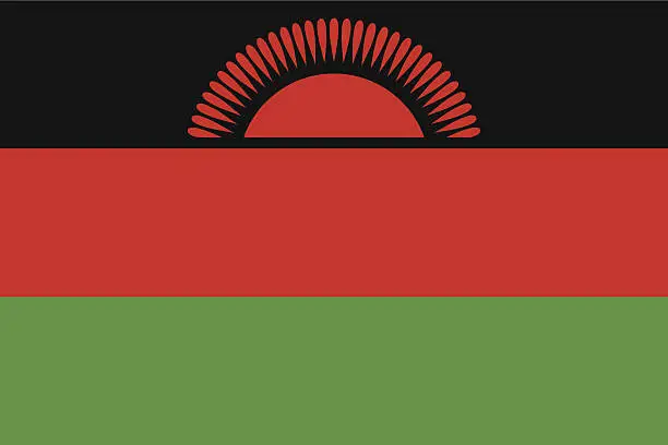 Vector illustration of malawi flag
