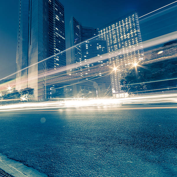 istock Busy traffic on a street at night 506287225