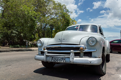Havana, Сuba - June 23, 2015: An old classic american car still serving as taxi in Havana, Cuba.
