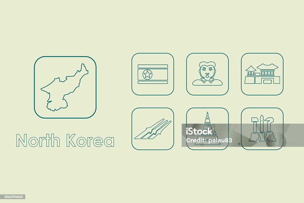 Set of North Korea simple icons It is a set of North Korea simple web icons Abstract stock vector
