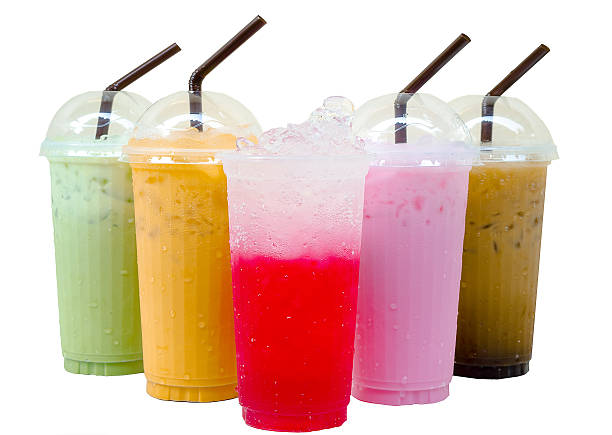 istock Coffee, green tea, soda, iced tea, Isolated on white background 506292146