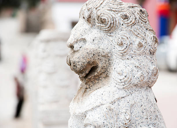 istock weathered rock lion, the ancient in Kumbum Monastery 506294838