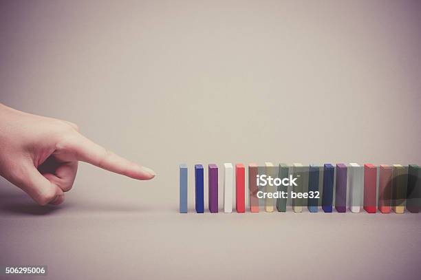Domino Block Stock Photo - Download Image Now - Balance, Challenge, Continuity