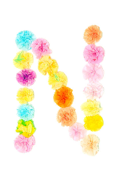 istock “N” Alphabet flowers made from paper craftwork 506296528