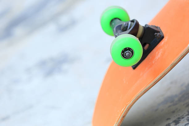 istock skateboard at skatepark 506297120