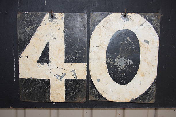 istock The number 40 on an old cricket scoreboard 506298132