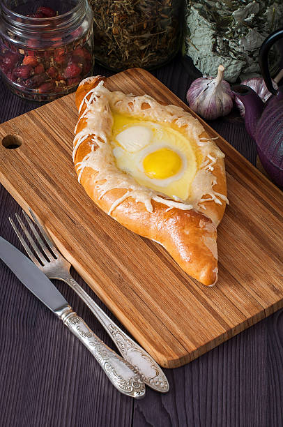 istock Acharuli Khachapuri. Georgian bread cheese and egg 506299288