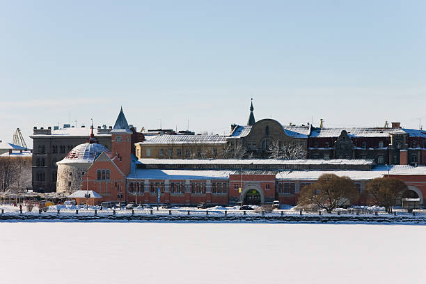 istock Town over ice and snow 506300670