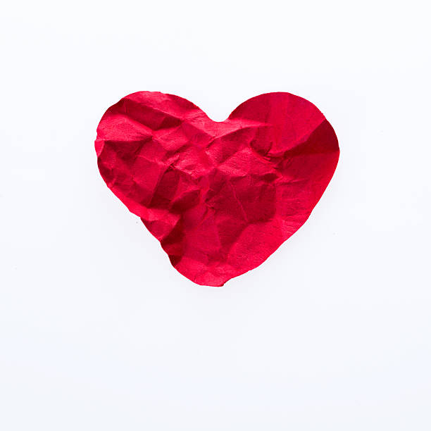 istock Red crumpled paper heart 506316024