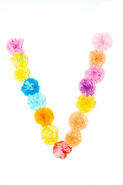 istock “V” Alphabet flowers made from paper craftwork 506316248