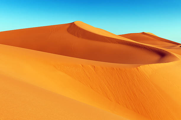 Erg Chebbi Sand Dune at Sunrise, Morocco, Africa stock photo