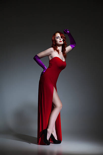 Beautiful young Woman dressed like Jessica Rabbit