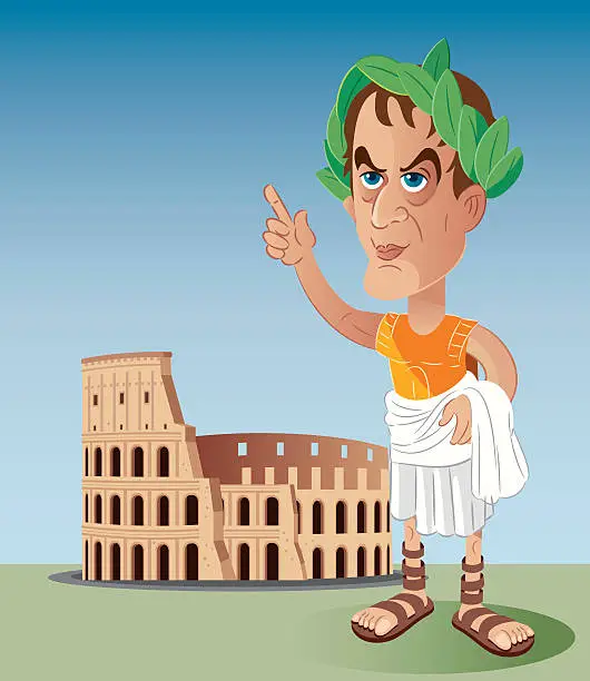 Vector illustration of Roman emperor