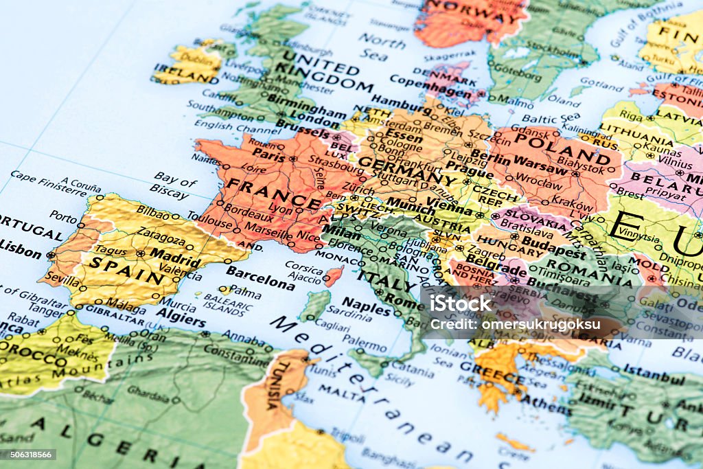 Mappa di Europa - Foto stock royalty-free di Carta geografica