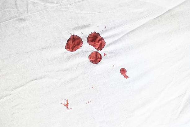 Sangue su un foglio bianco - foto stock