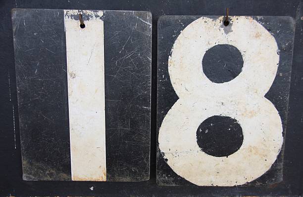istock The number 18 on an old cricket scoreboard 506320204