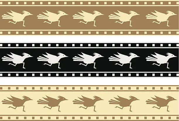 Vector illustration of Roadrunner Borders