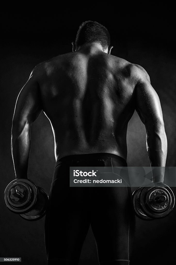 Weight lifting training Back Stock Photo