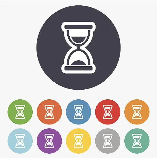 Vector illustration of Hourglass sign icon. Sand timer symbol.