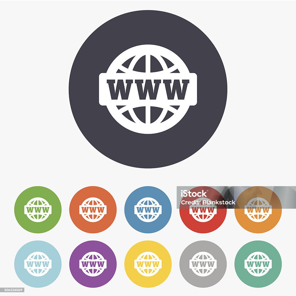 WWW signe icône.  World wide web symbole. - clipart vectoriel de Application mobile libre de droits