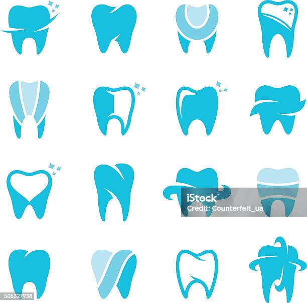Vector Tooth Icons Stock Illustration - Download Image Now - Anatomy, Clean, Clip Art