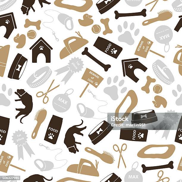 Dog Icons Brown Color Seamless Pattern Eps10 Stock Illustration - Download Image Now - Animal, Animal Body Part, Animal Leg