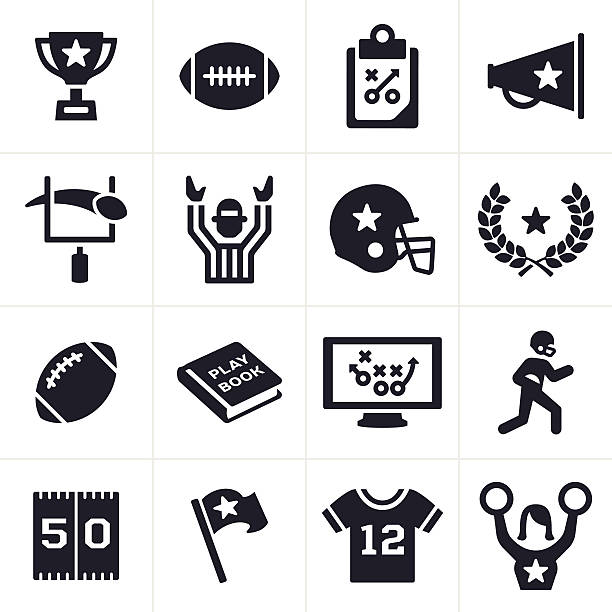 футбол значки - американский футбол иллюстрации stock illustrations
