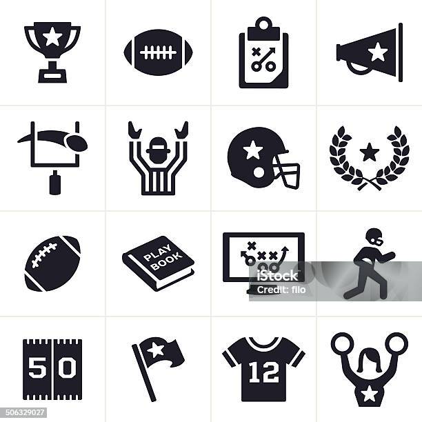 Football Icons Stock Illustration - Download Image Now - Icon Symbol, American Football - Sport, American Football - Ball
