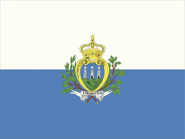 Vector illustration of San Marino Flag