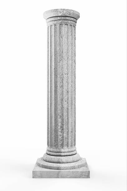 colonne classique ancien isolé sur fond blanc - ancient past classic monument photos et images de collection