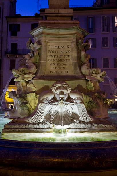 istock Fountain of the Pantheon in Rome at night 506331068
