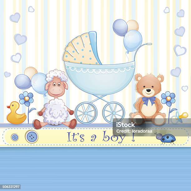 Baby Shower Card Stock Illustration - Download Image Now - Adult, Animal, Announcement Message