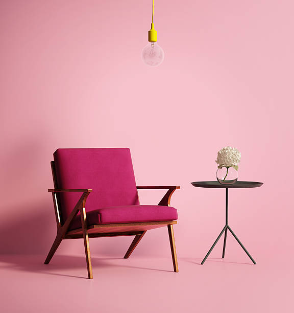 contemporâneo phux poltrona rosa - furniture armchair design elegance - fotografias e filmes do acervo