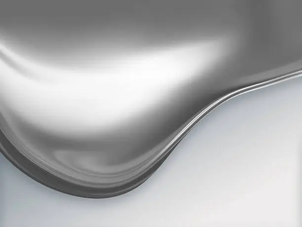 big wave of molten metal on white background