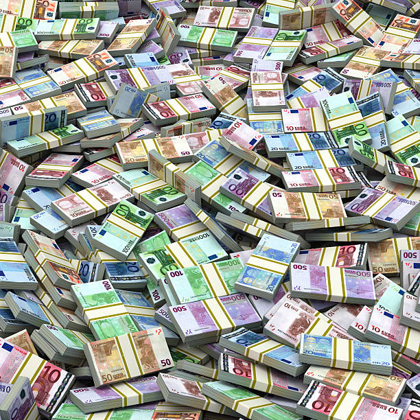 istock Euro packs pile background. Financial concept. 506340342