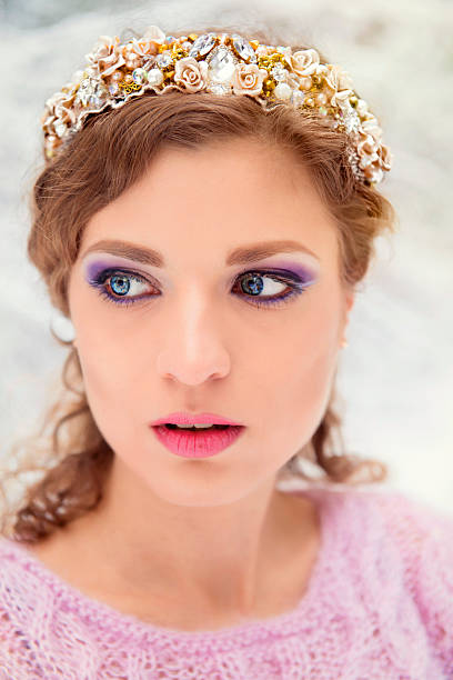 istock The woman's portrait in a crown, with a beautiful make-up 506342986
