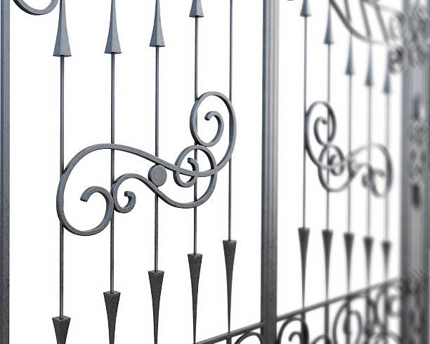 istock Fragment of wrought-iron lattice. 3d render image 506344926