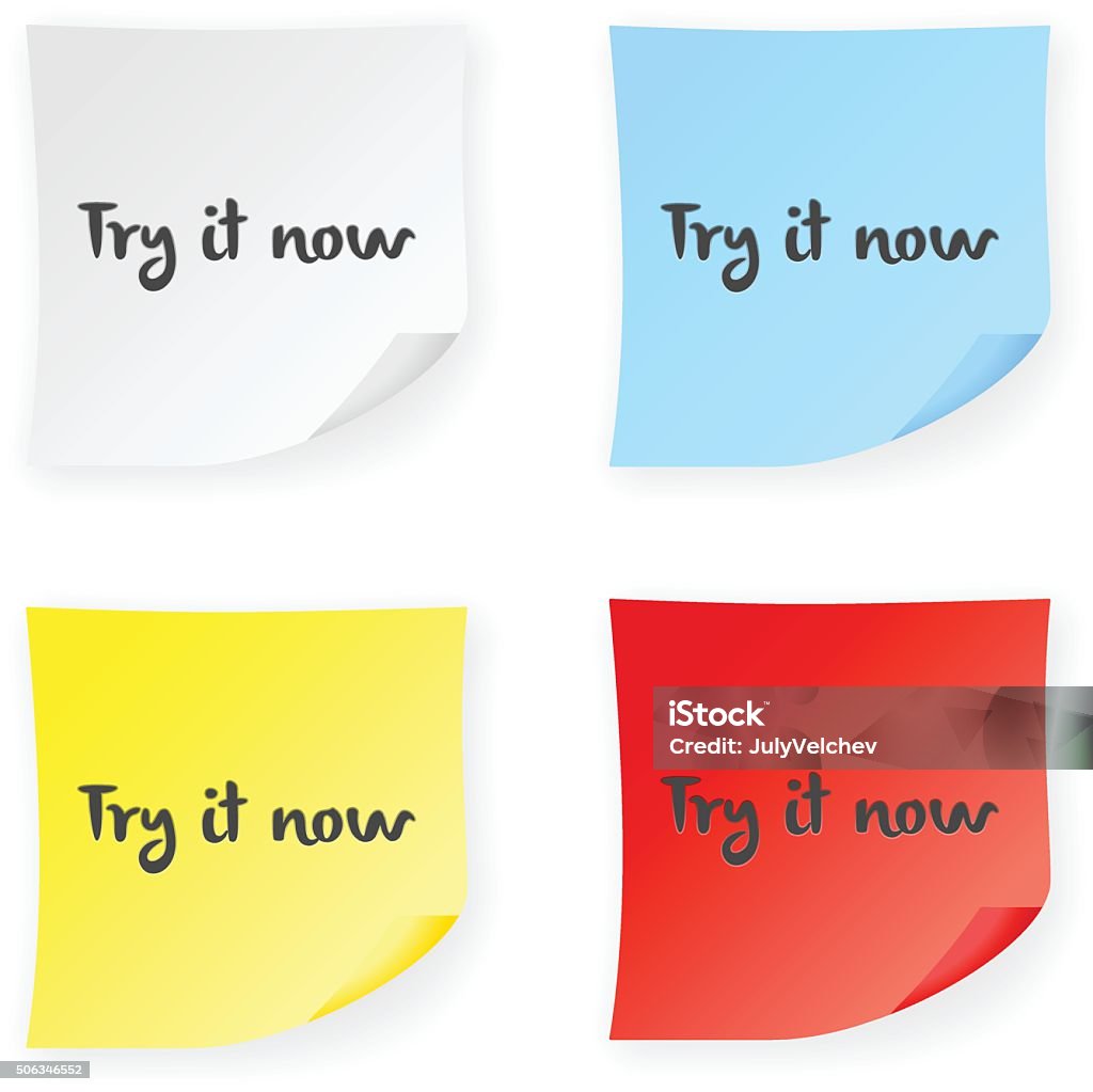 Try This Note Stick Note Try It Now Stock Illustration - Download Image Now ...