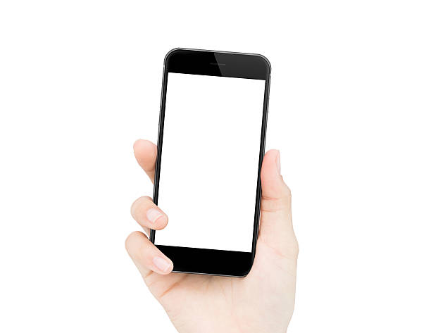istock woman hand holding phone isolated clipping path inside 506347092