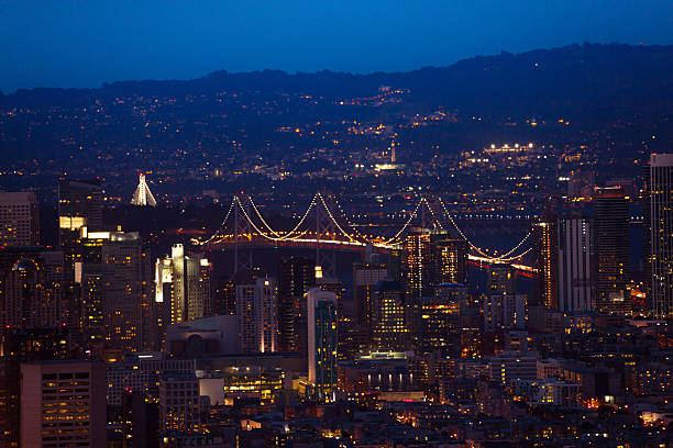 istock Oakland Bay Bridge in San Francisco at night 506348190