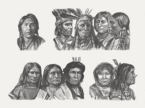 北アメリカ先住民、木製の彫り込み、1882 年に創刊 - north american tribal culture点のイラスト素材／クリップアート素材／マンガ素材／アイコン素材