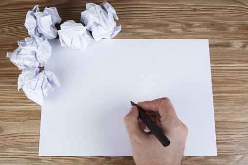 Blank paper waiting for idea with businessman